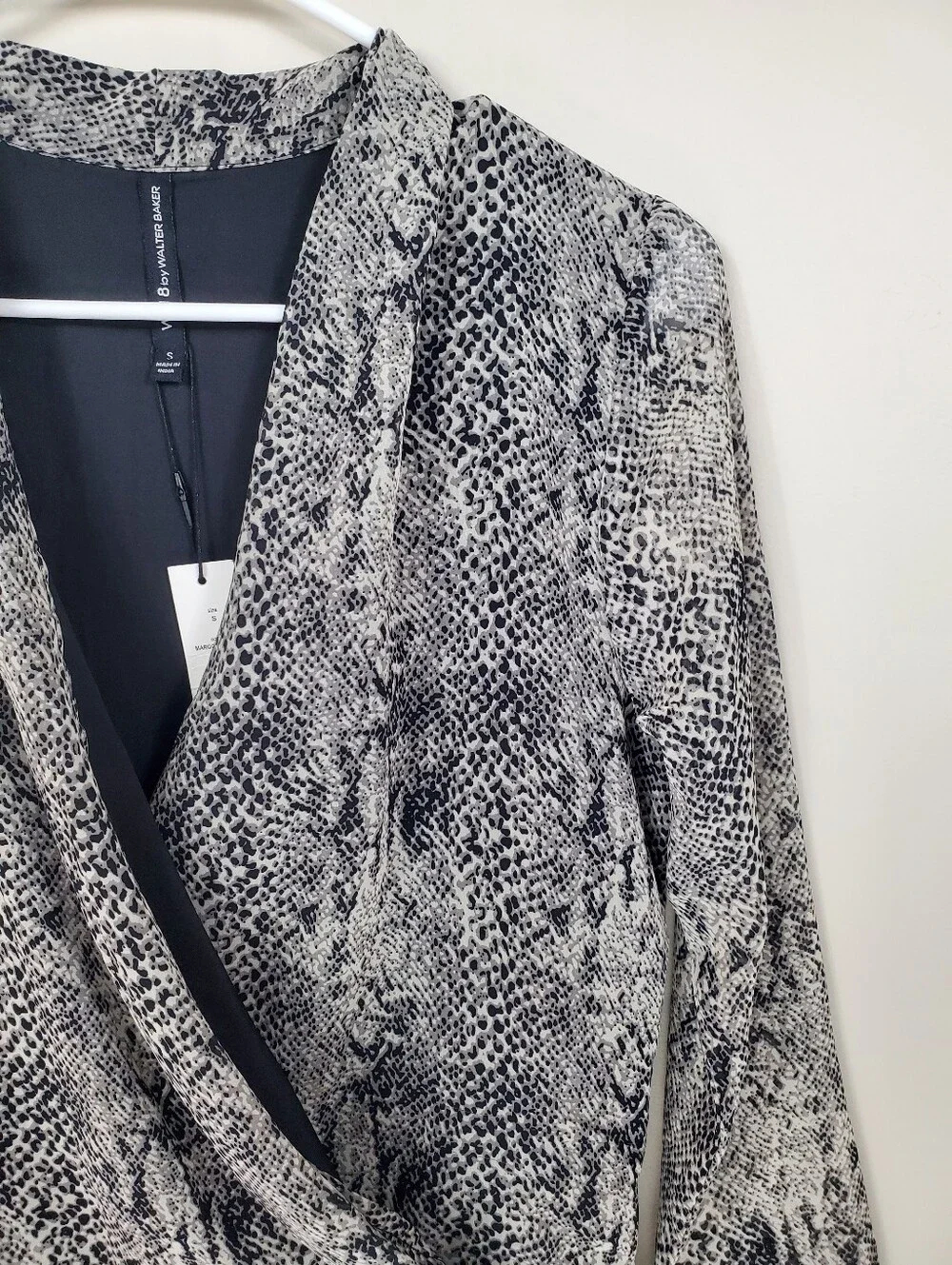 NWT W118 By Walter Baker Size S Grey Reptile Margot Romper